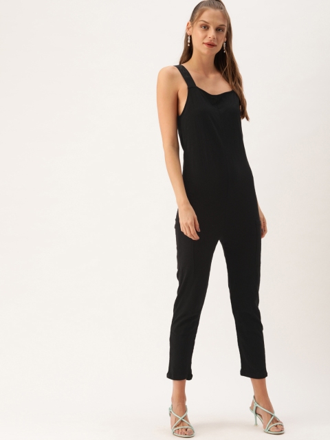 

FOREVER 21 Women Black Solid Basic Jumpsuit
