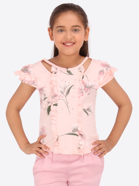 

CUTECUMBER Girls Pink Printed Top