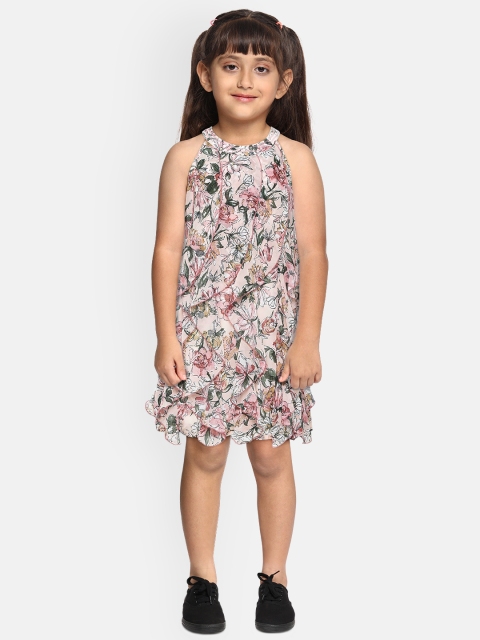 

Peppermint Girls Mauve Printed A-Line Dress