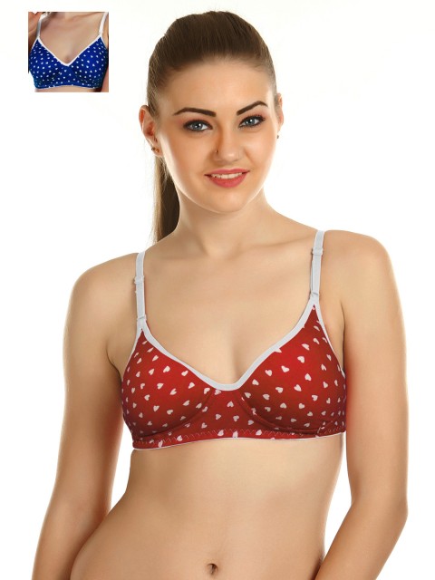 

Tweens Pack of 2 Padded T-shirt Bras TW-1358-1359-PR, Red