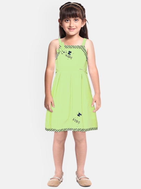 

Peppermint Girls Green Solid A-Line Dress
