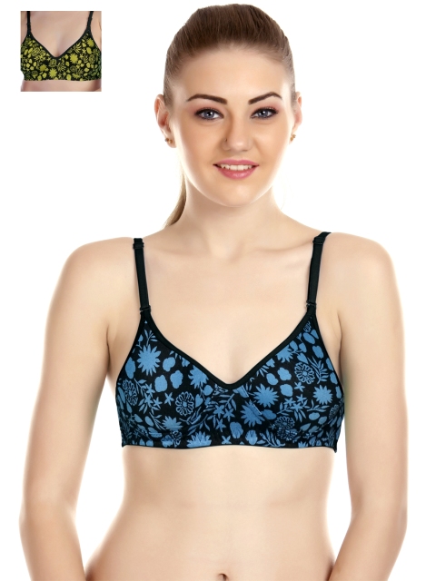 

Tweens Pack of 2 Printed Full-Coverage T-shirt Bras TW-1377-1375-PR, Blue