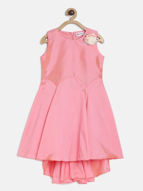 

Peppermint Girls Pink Solid Fit and Flare Dress
