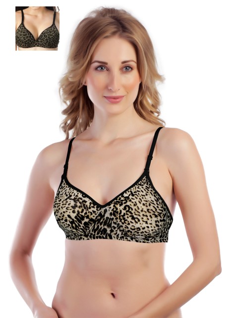 

Tweens Pack of 2 Animal Print Full-Coverage T-shirt Bras TW-13109-1503-PR, Black