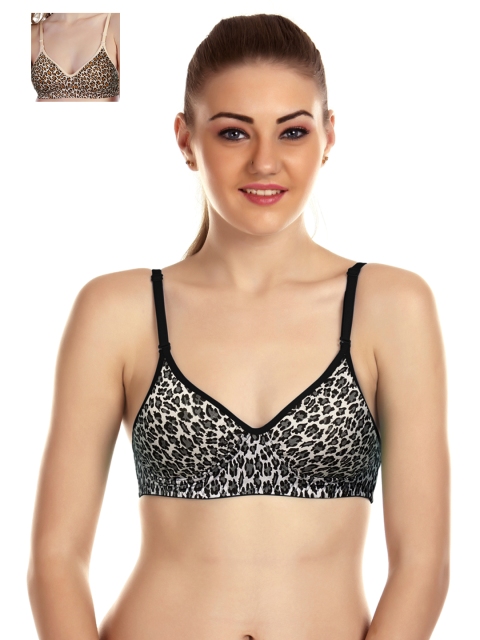 

Tweens Pack of 2 Printed T-shirt Bras TW-1397-1399-PR, Black