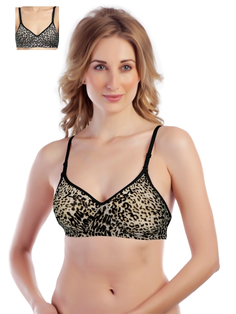 

Tweens Pack of 2 Printed Full-Coverage T-shirt Bras TW-13109-1397-PR, Brown