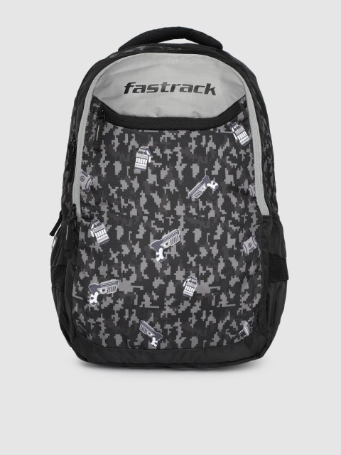 

Fastrack Unisex Black & Grey Graphic Printed Backpack