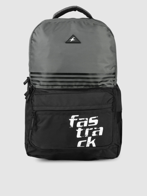 

Fastrack Unisex Grey & Black Colourblocked Backpack