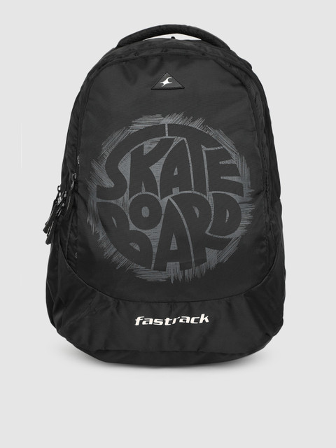 

Fastrack Unisex Black Typography Printed Backpack
