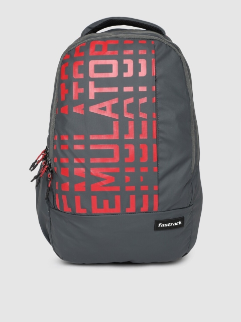 

Fastrack Unisex Grey & Red Typography Printed Backpack