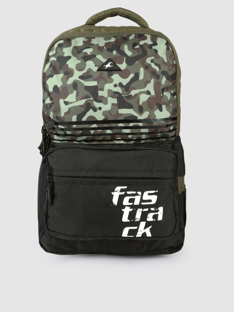 

Fastrack Unisex Olive Green & Black Camouflage Printed Backpack