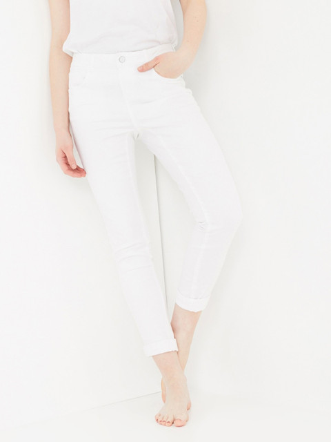 

promod Women White Skinny Fit Mid-Rise Clean Look Stretchable Jeans