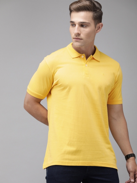 

Park Avenue Men Yellow Solid Slim Fit Polo Collar T-shirt
