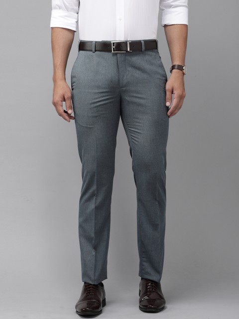 

Park Avenue Men Grey Super Slim Fit Solid Formal Trousers