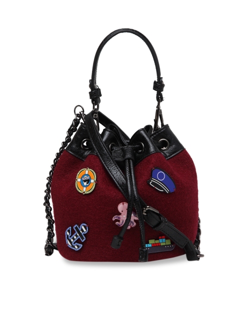 

Ladida Maroon Embellished Shoulder Bag