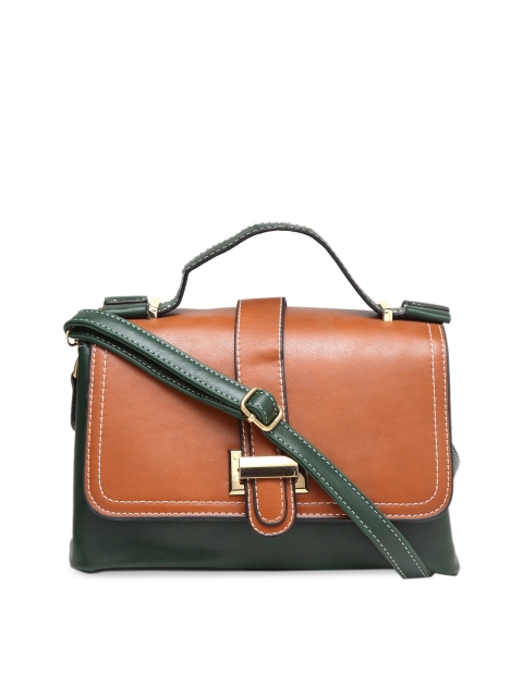 

Ladida Green & Brown Colourblocked Satchel