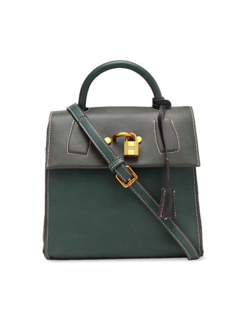 

Ladida Green & Black Colourblocked Satchel