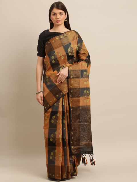 

Pisara Brown & Grey Silk Cotton Woven Design Kanjeevaram Saree