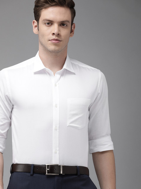 

Park Avenue Men White Slim Fit Solid Formal Shirt