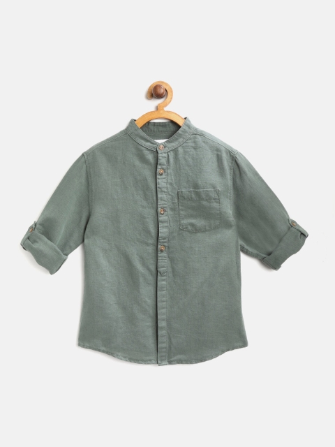 

Marks & Spencer Boys Olive Green Solid Regular Fit Casual Shirt