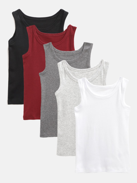 

Marks & Spencer Boys Pack of 5 Solid Innerwear Vests T711413, Black