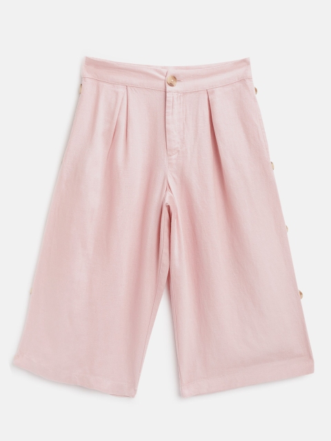 

Marks & Spencer Girls Pink Regular Fit Solid Culottes