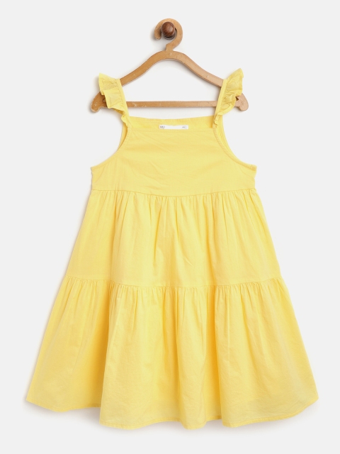 

Marks & Spencer Girls Yellow Solid Tiered A-Line Dress