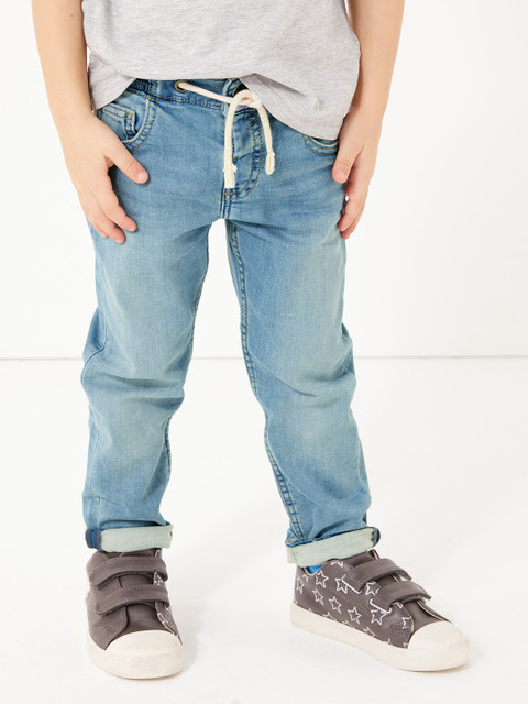 

Marks & Spencer Boys Blue Regular Fit Mid-Rise Clean Look Stretchable Jeans