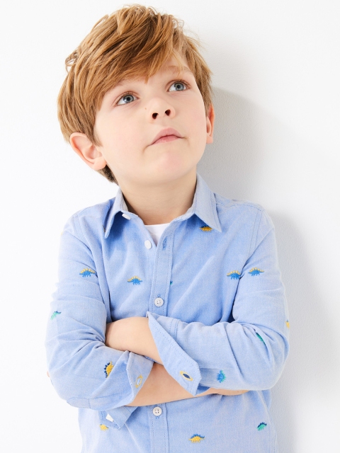 

Marks & Spencer Blue Printed Kids-Boys Shirt