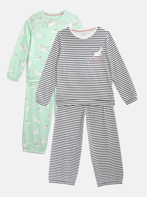 

Marks & Spencer Boys Pack of 2 Night Suits, Green