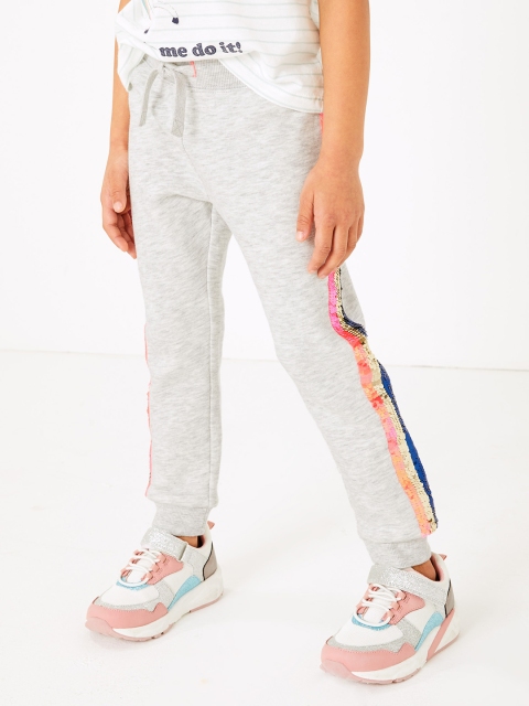 

Marks & Spencer Boys Reversible Sequin Side Stripe Joggers, Grey