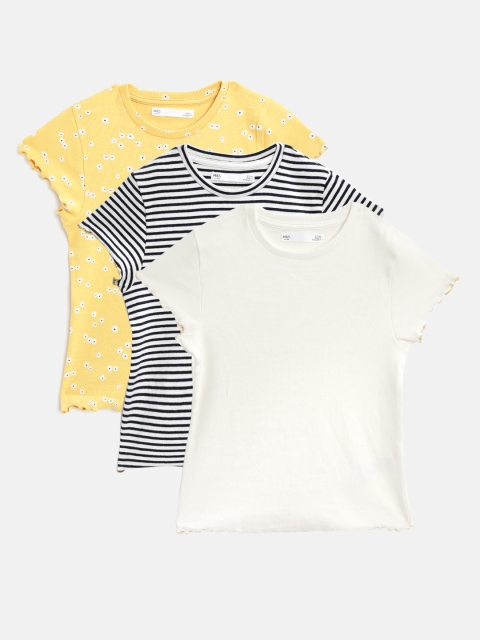

Marks & Spencer Girls Pack of 3 Ribbed T-shirts, Mustard