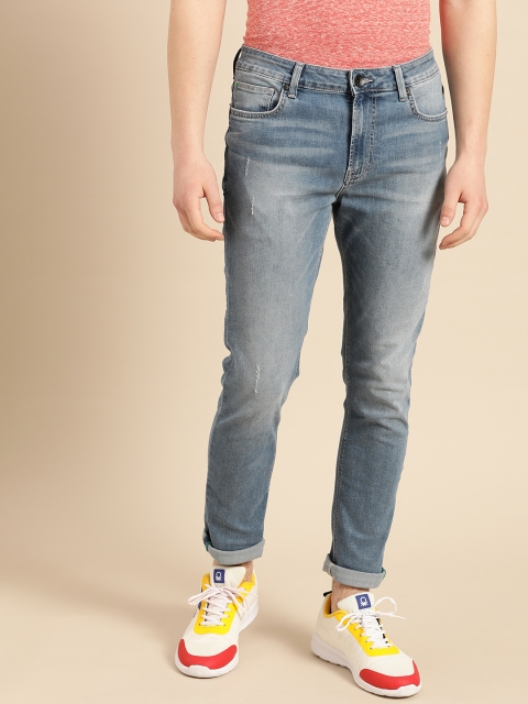 

United Colors of Benetton Men Blue Slim Tapered Fit Mid-Rise Clean Look Stretchable Jeans