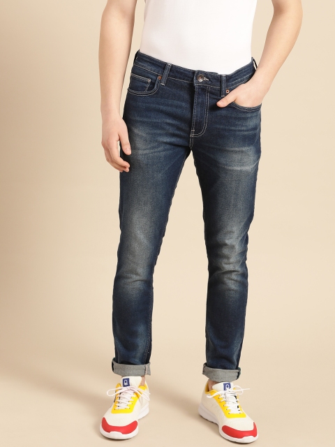 

United Colors of Benetton Men Navy Blue Skinny Fit Mid-Rise Clean Look Stretchable Jeans