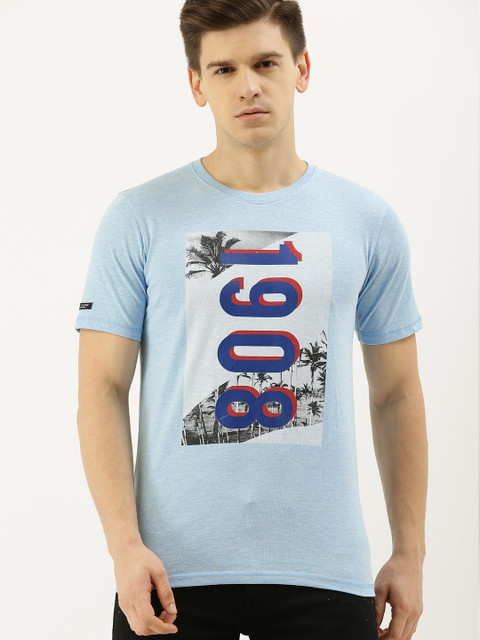

Lee Cooper Men Blue Printed Round Neck T-shirt