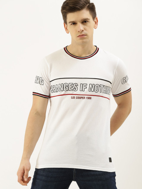 

Lee Cooper Men White Printed Round Neck T-shirt