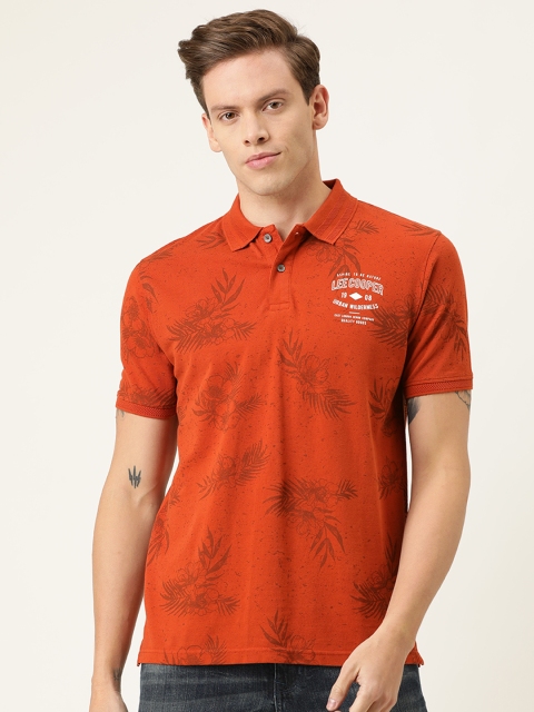 

Lee Cooper Men Orange Printed Polo Collar T-shirt
