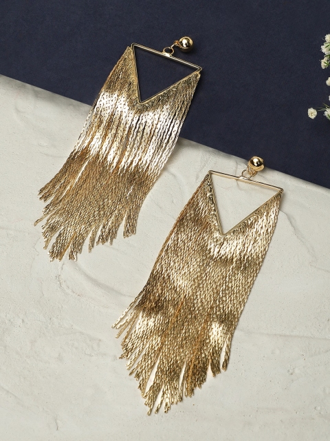 

Rubans Gold-Plated Geometric Drop Earrings