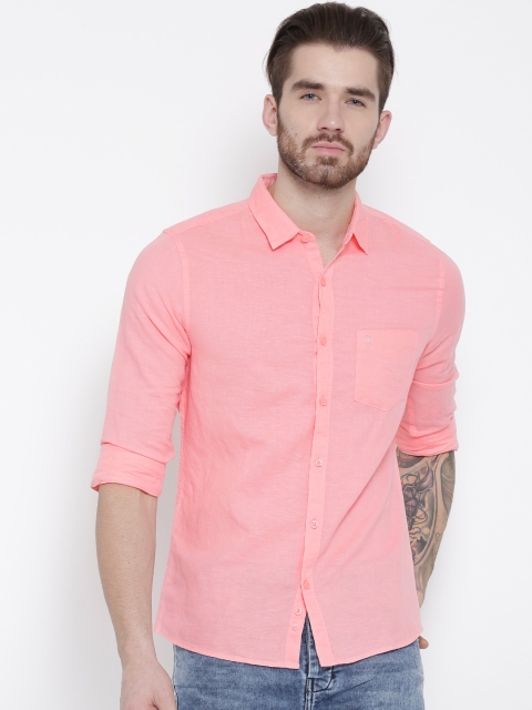 

United Colors of Benetton Pink Linen Casual Shirt