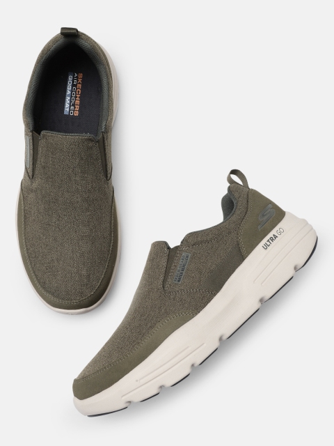 

Skechers Men Olive Green GO WALK DURO Slip-On Sneakers