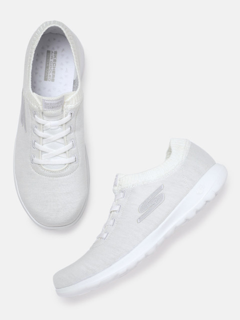 

Skechers Women White GO WALK LITE FLORET Walking Shoes