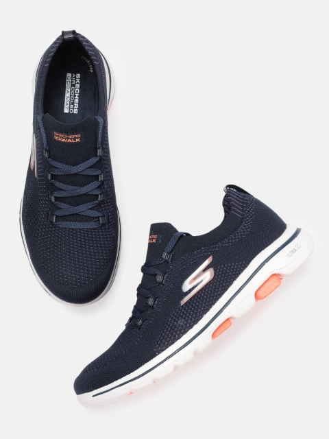 Women Navy Blue GO WALK 5 UPRISE Walking Shoes