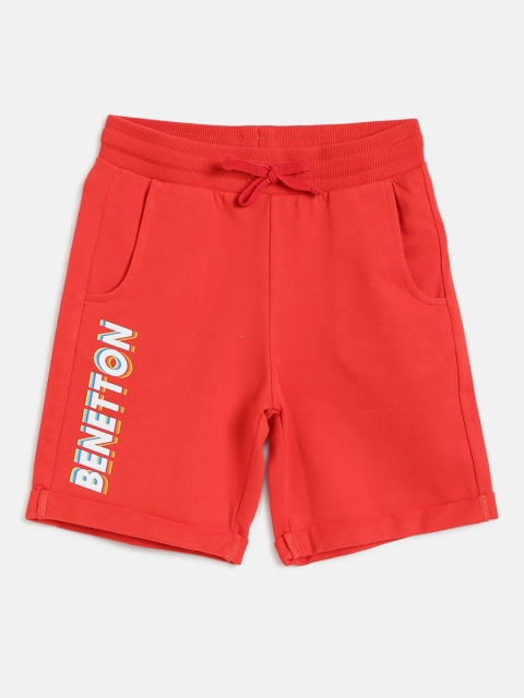 

United Colors of Benetton Boys Red Printed Detail Regular Fit Shorts