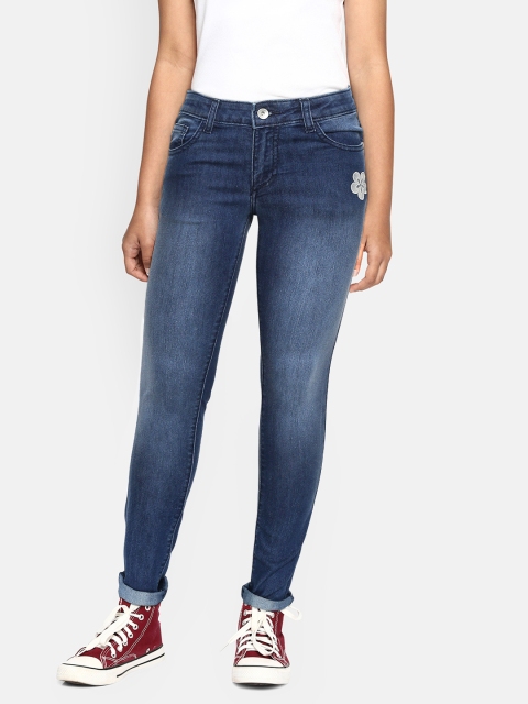 

United Colors of Benetton Girls Blue Regular Fit Mid-Rise Clean Look Jeans