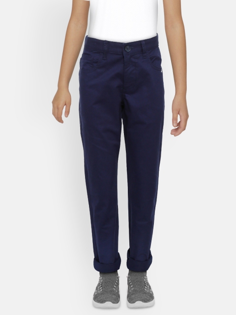 

United Colors of Benetton Boys Navy Blue Solid Regular Fit Trousers