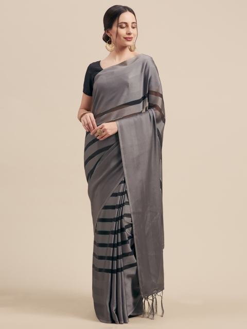 

Nanda Silk Mills Grey Woven Design Poly Chiffon Saree