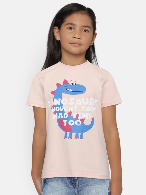 

United Colors of Benetton Girls Pink Printed Round Neck T-shirt