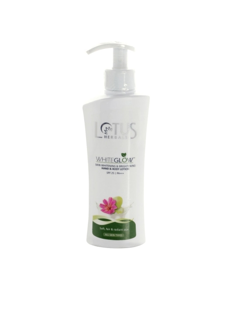 

Lotus Herbals Sustainable Whiteglow Hand Body Lotion, White