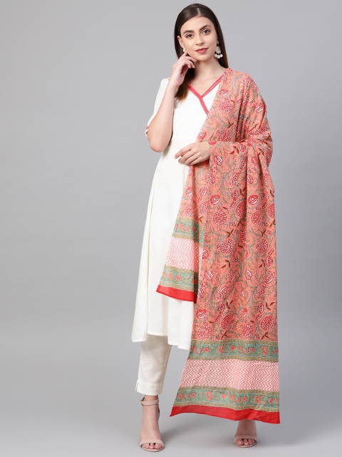 

SIAH Women Off-White Solid Kurta with Trousers & Dupatta