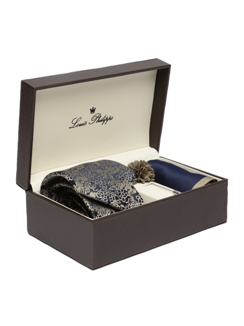 

Louis Philippe Men Blue & Beige Accessory Gift Set